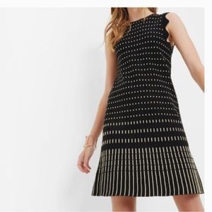 Ted baker shift dress size 1 black and gold